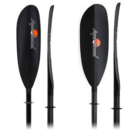 AquaBound Sting Ray och Manta Ray paddelblad i kolfiber – visar paddelprofiler för låg och hög vinkel