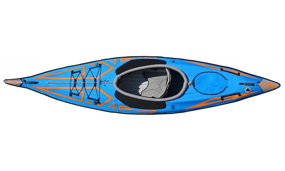 AdvancedFrame Expedition sedd ovanifrån – uppblåsbar långfärdskajak med dropstitch-golv och strömlinjeformad design