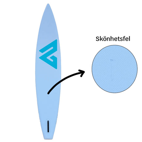 SUN Wave 12.6 SUP detalj skönhetsfel – mindre kosmetisk avvikelse på brädan