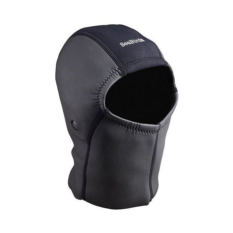 SeaBird Designs huva i svart 2 mm surf skin-material med synligt PolarTec-foder