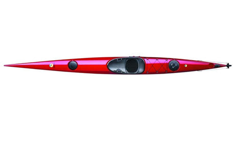 Seabird Sport 600 – toppvy av smal och snabb havskajak i glasfiber med roder