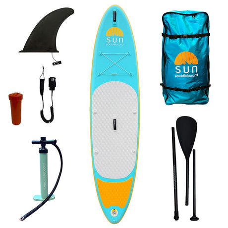 Sunny 10.8 turkos SUP med tillbehör – paddel, väska och pump