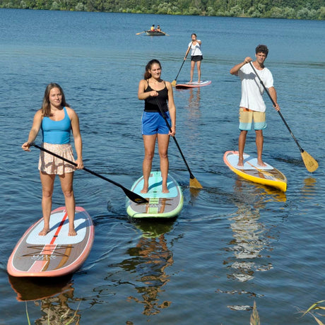 Flera allround-SUP-brädor från SUN Paddleboard – hårda glasfiberbrädor med wood-design
